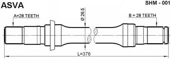 ASVA SHM-001 Drive Shaft
